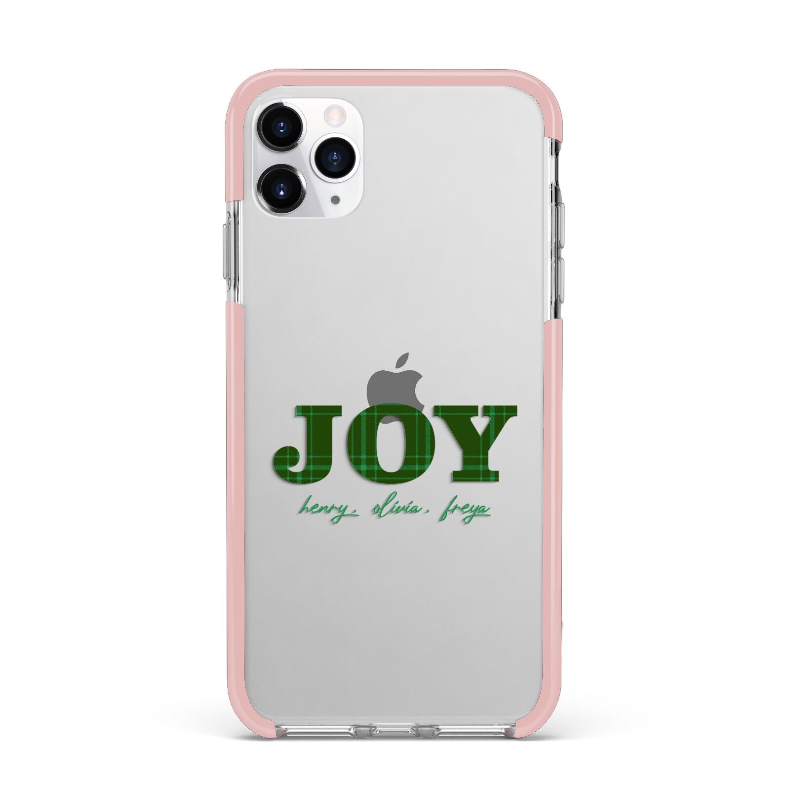 Personalised Joy Christmas iPhone 11 Pro Max Impact Pink Edge Case