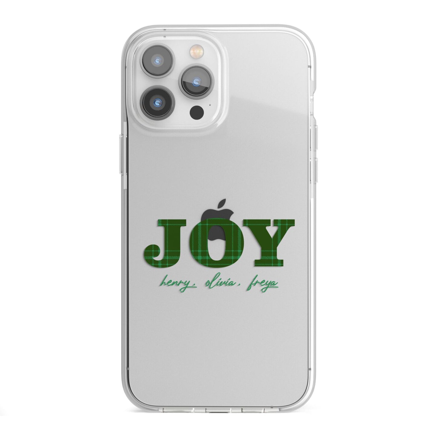 Personalised Joy Christmas iPhone 13 Pro Max TPU Impact Case with White Edges