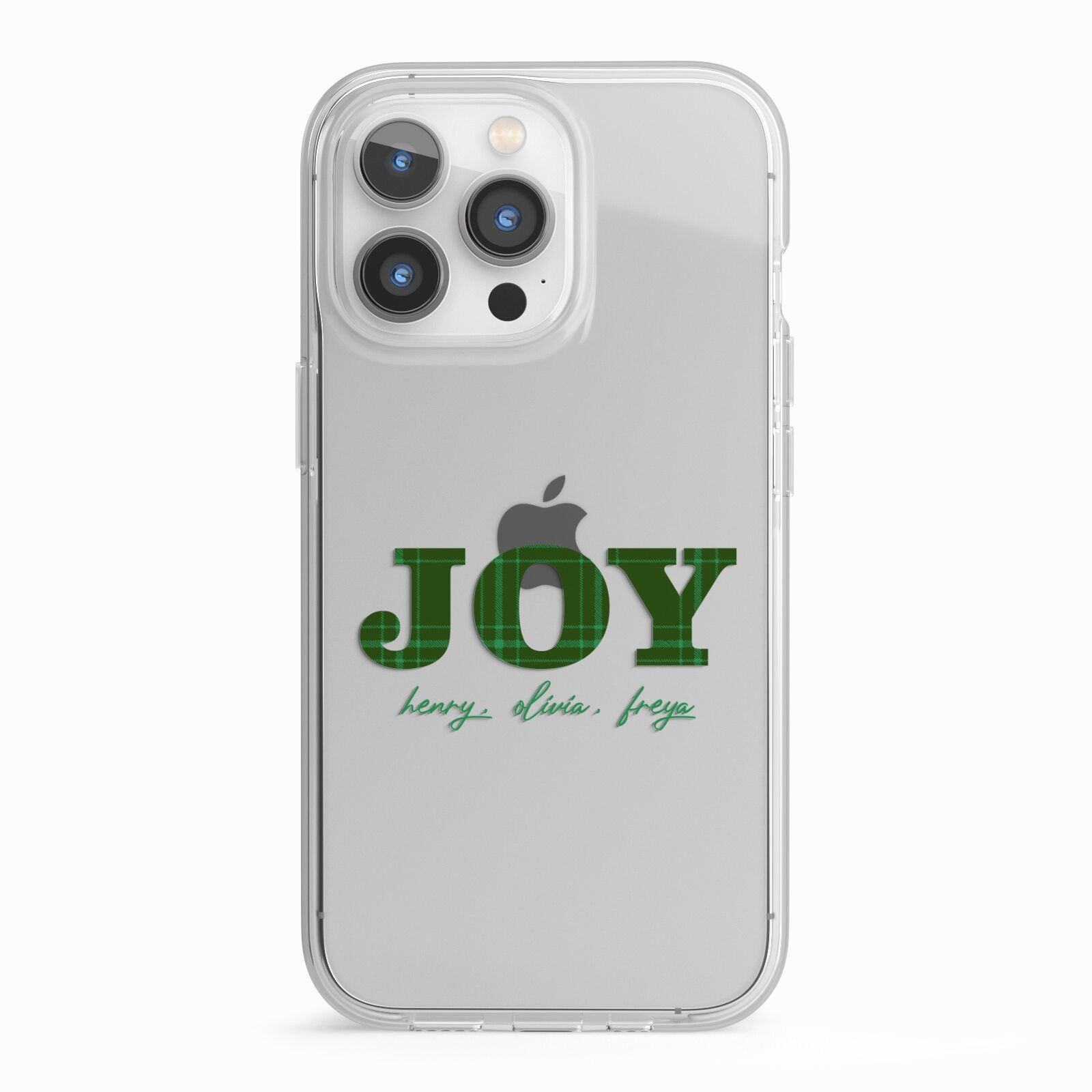 Personalised Joy Christmas iPhone 13 Pro TPU Impact Case with White Edges