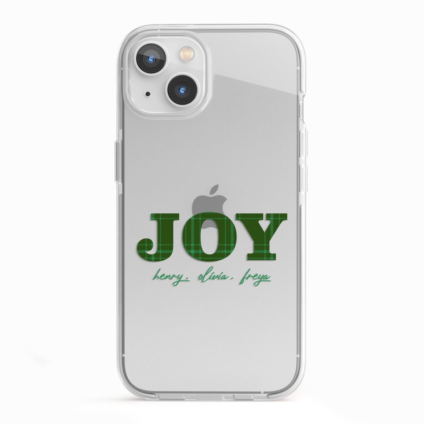 Personalised Joy Christmas iPhone 13 TPU Impact Case with White Edges