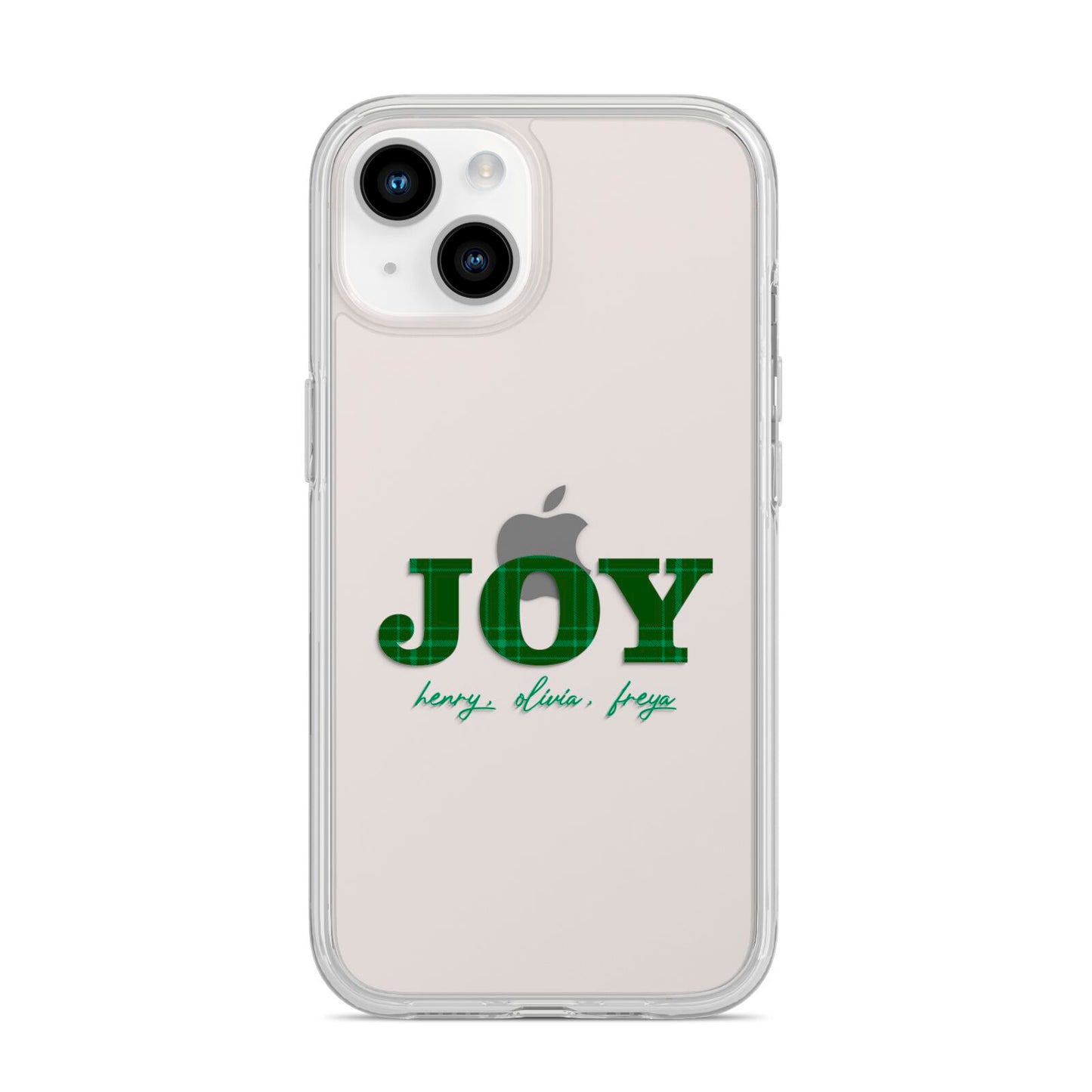 Personalised Joy Christmas iPhone 14 Clear Tough Case Starlight