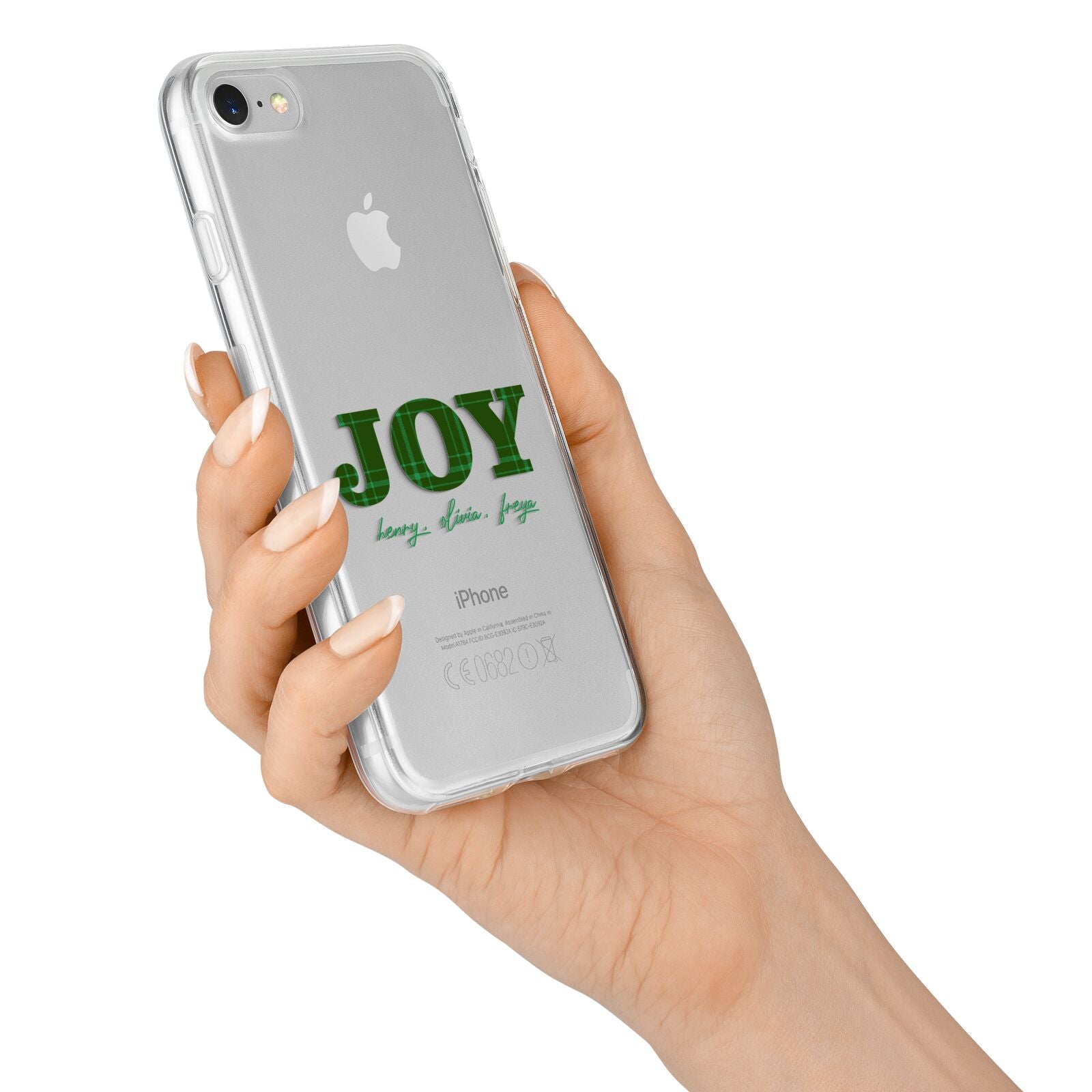 Personalised Joy Christmas iPhone 7 Bumper Case on Silver iPhone Alternative Image