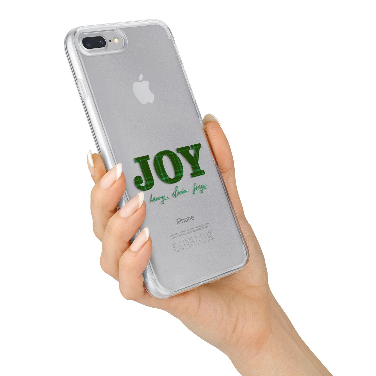 Personalised Joy Christmas iPhone 7 Plus Bumper Case on Silver iPhone Alternative Image