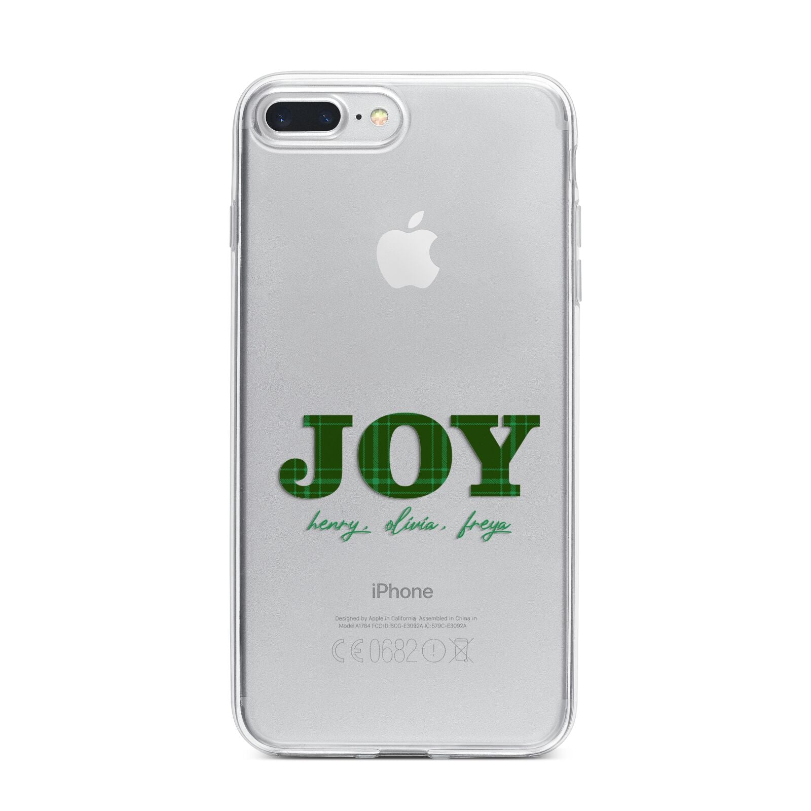 Personalised Joy Christmas iPhone 7 Plus Bumper Case on Silver iPhone