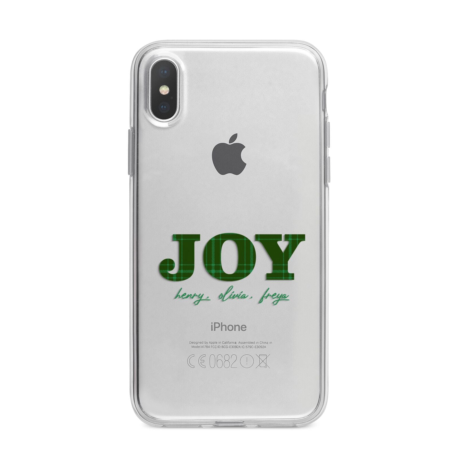 Personalised Joy Christmas iPhone X Bumper Case on Silver iPhone Alternative Image 1