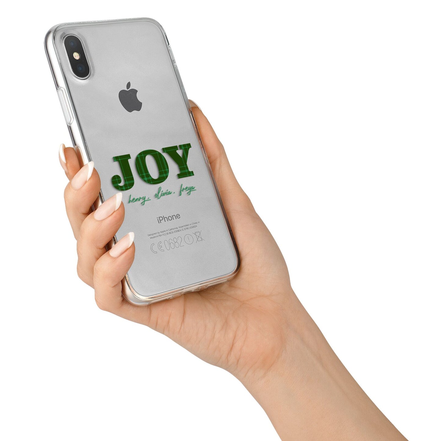 Personalised Joy Christmas iPhone X Bumper Case on Silver iPhone Alternative Image 2