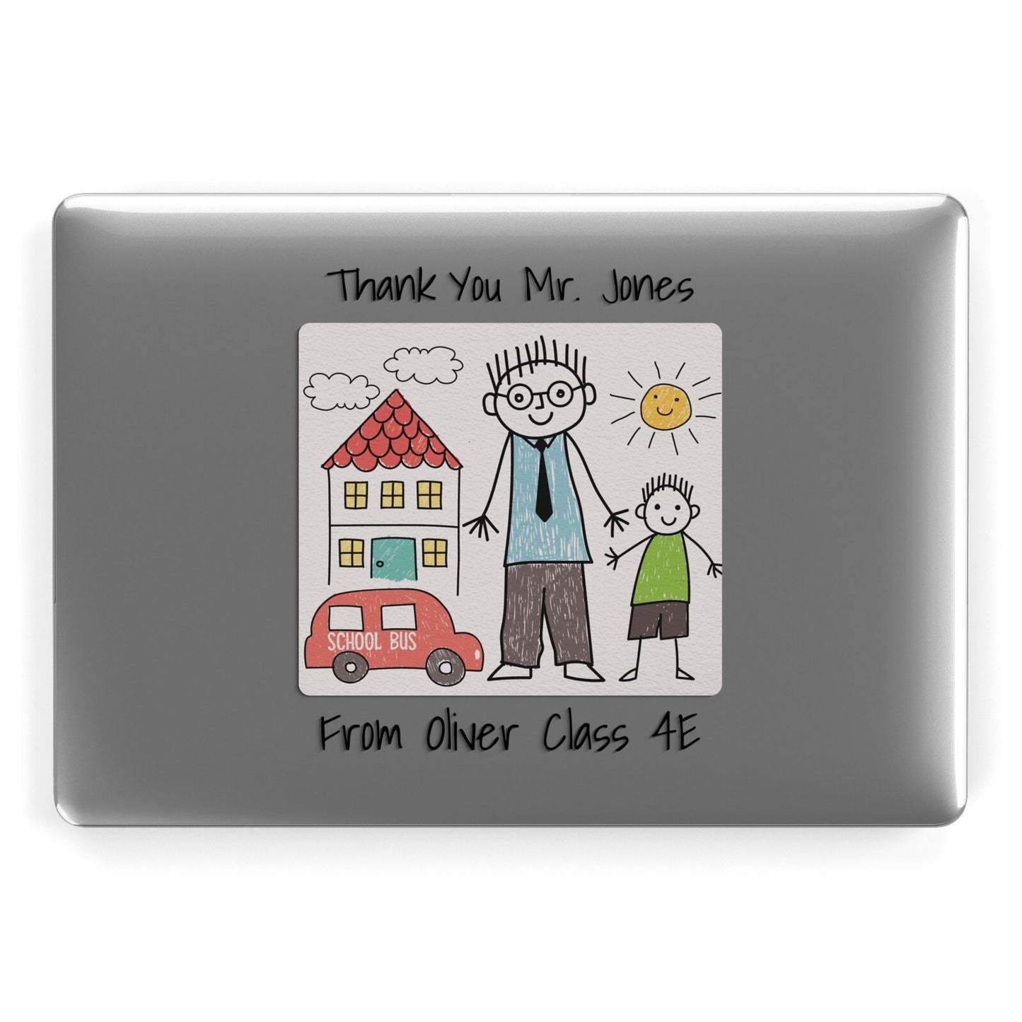 Personalised Kids Drawing Thank You Teacher Apple MacBook Case