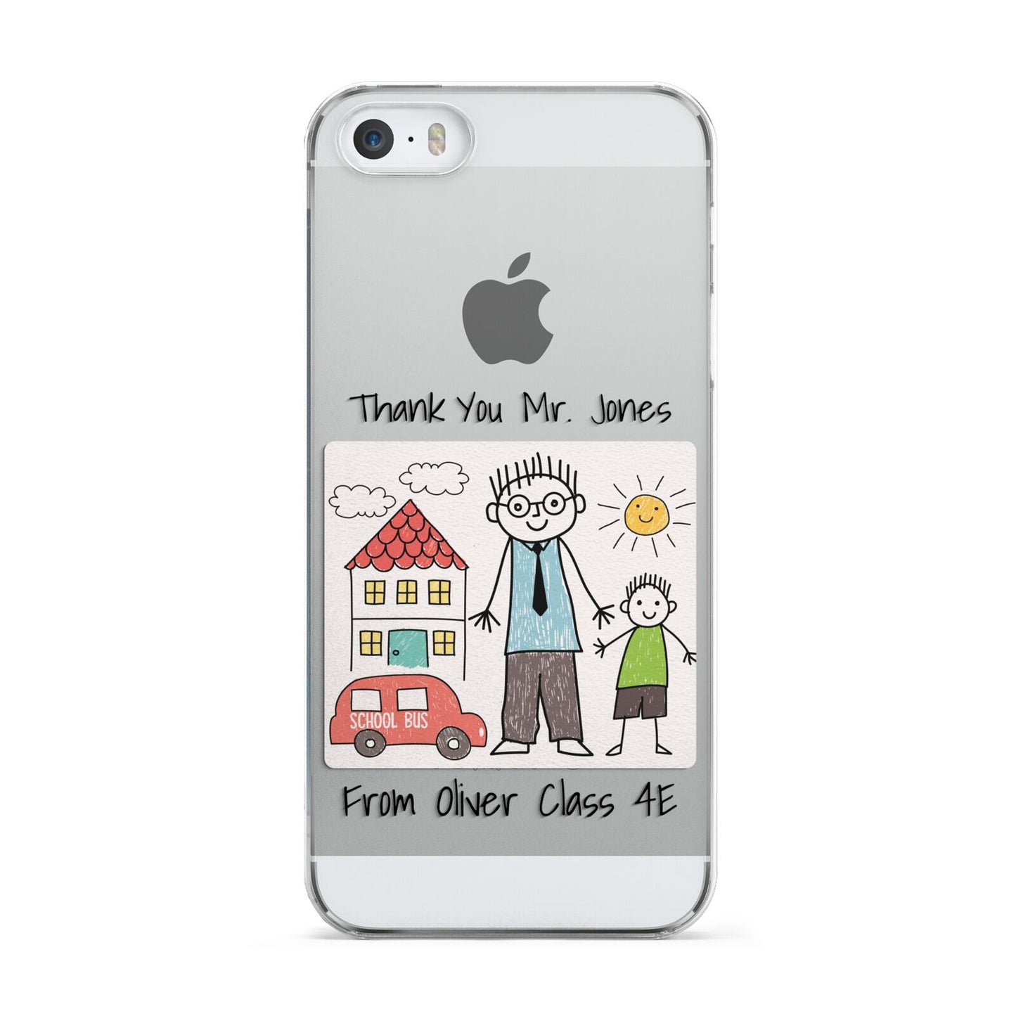 Personalised Kids Drawing Thank You Teacher Apple iPhone 5 Case