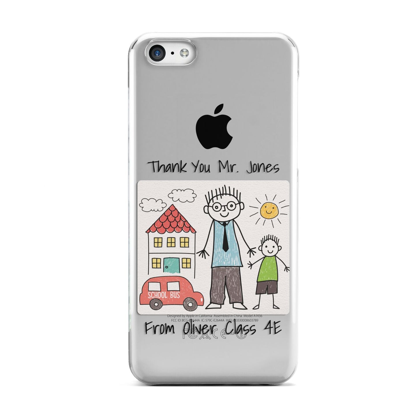 Personalised Kids Drawing Thank You Teacher Apple iPhone 5c Case