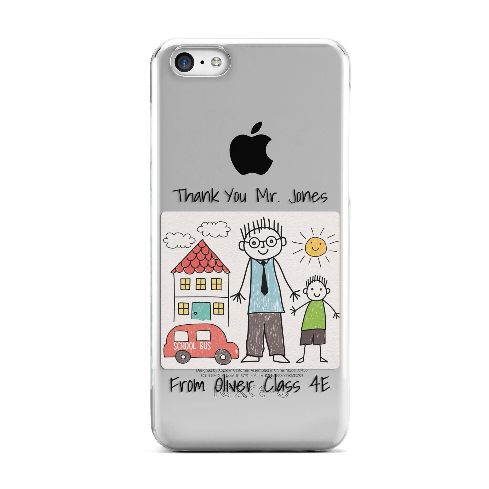 Personalised Kids Drawing Thank You Teacher Apple iPhone 5c Case