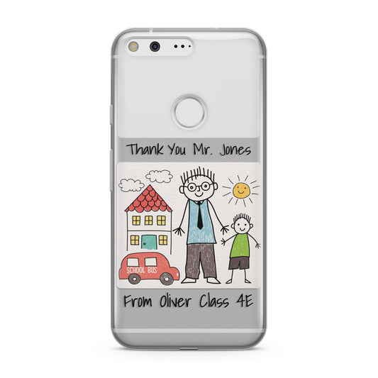 Personalised Kids Drawing Thank You Teacher Google Pixel Case