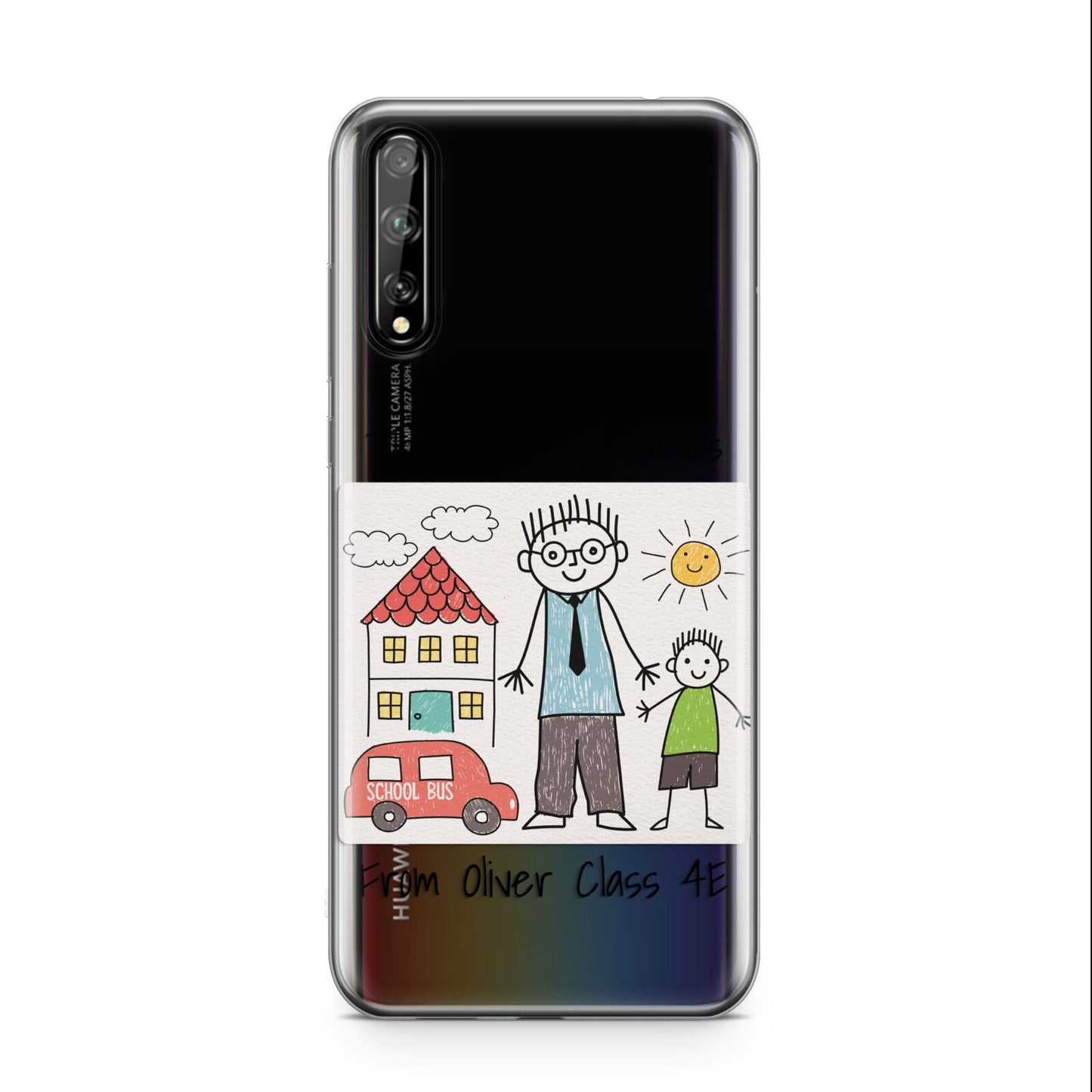 Personalised Kids Drawing Thank You Teacher Huawei Enjoy 10s Phone Case