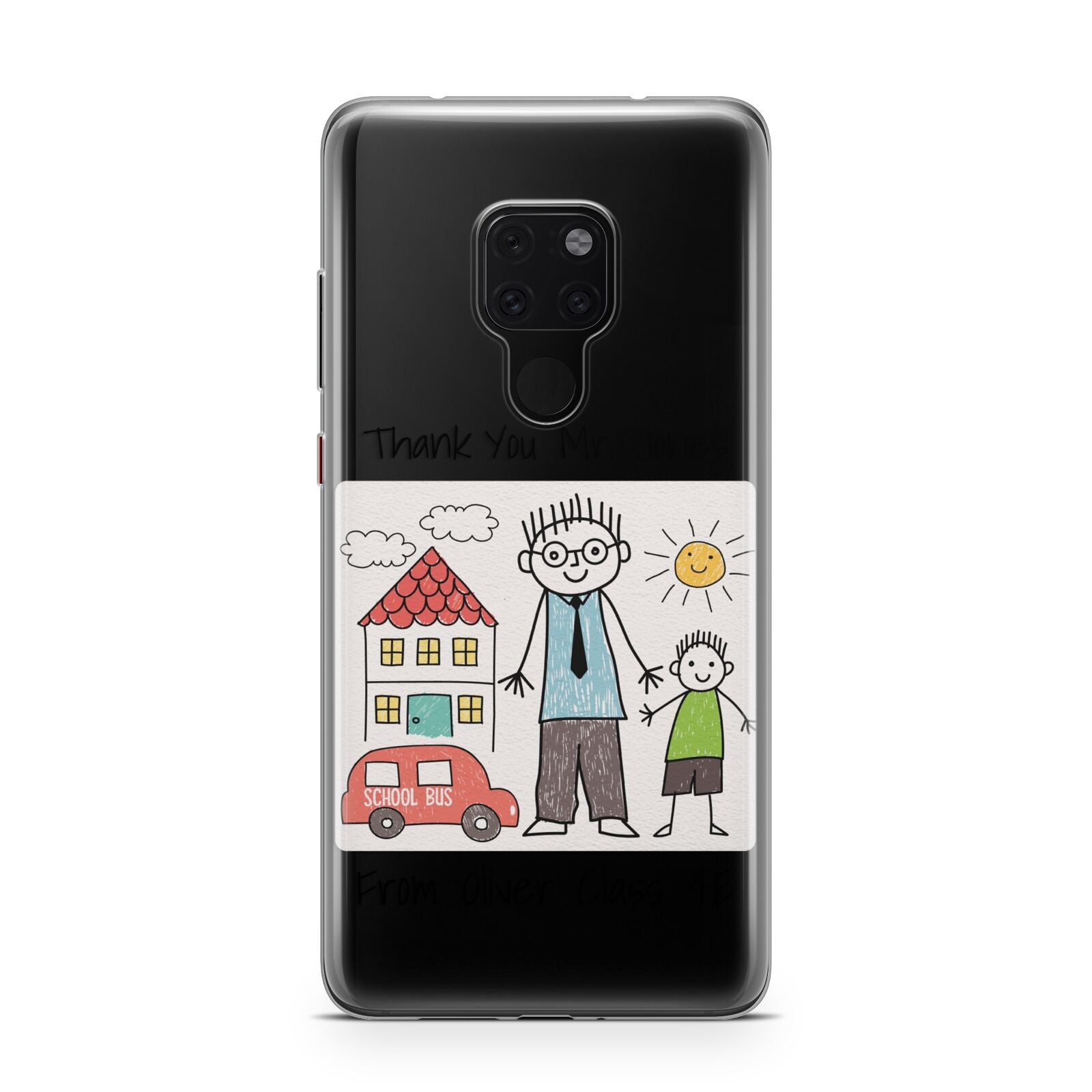 Personalised Kids Drawing Thank You Teacher Huawei Mate 20 Phone Case