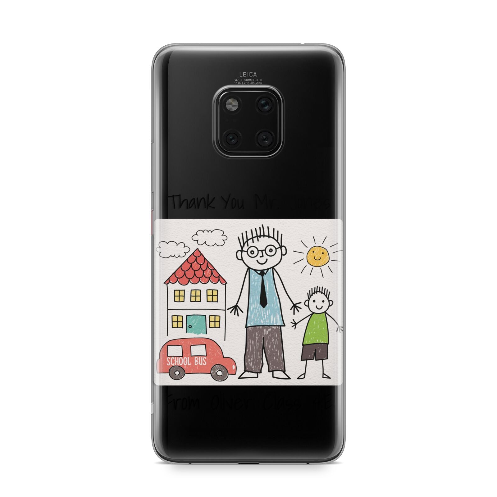 Personalised Kids Drawing Thank You Teacher Huawei Mate 20 Pro Phone Case