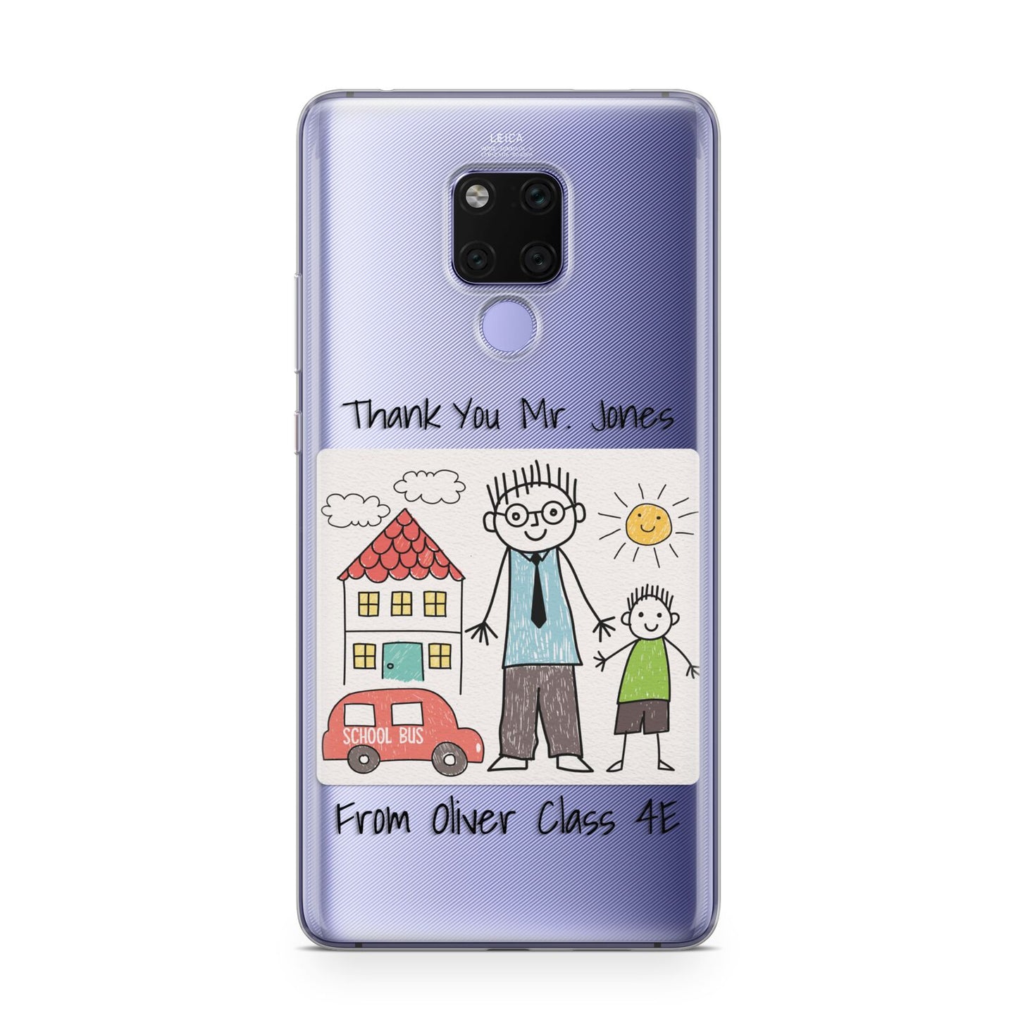 Personalised Kids Drawing Thank You Teacher Huawei Mate 20X Phone Case