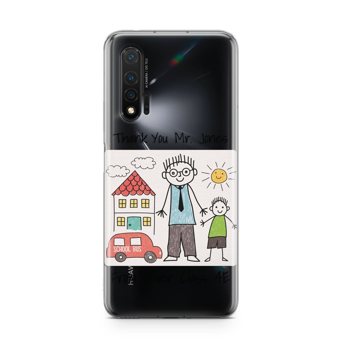 Personalised Kids Drawing Thank You Teacher Huawei Nova 6 Phone Case