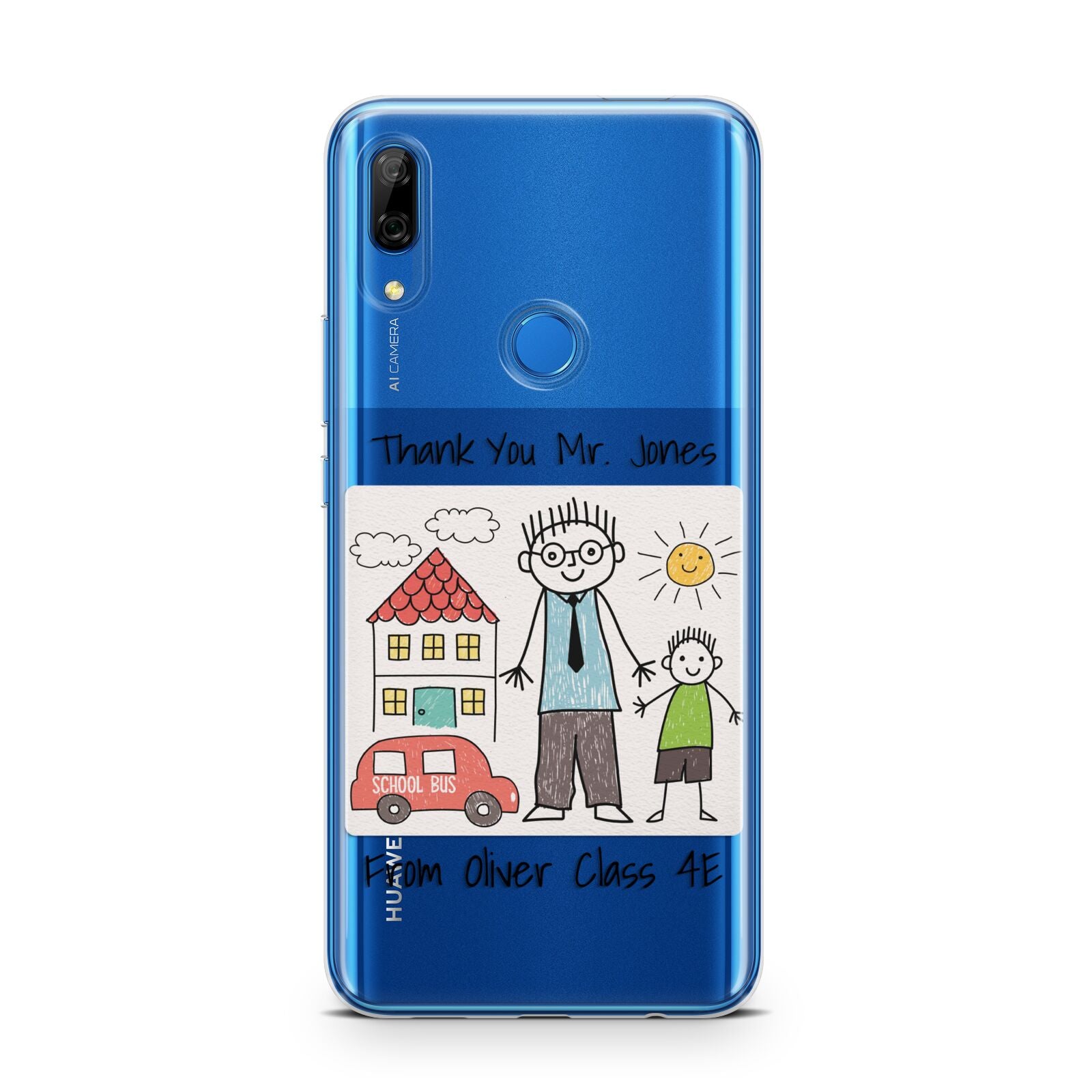 Personalised Kids Drawing Thank You Teacher Huawei P Smart Z