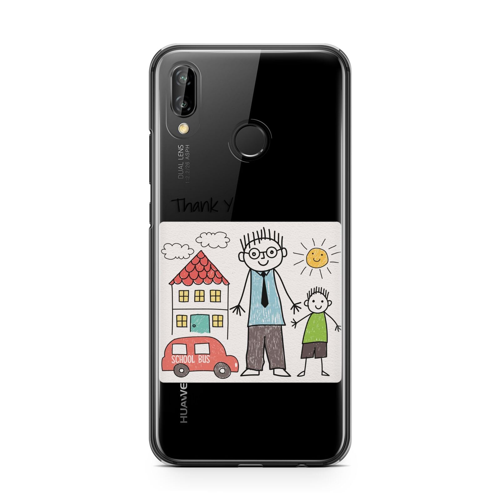 Personalised Kids Drawing Thank You Teacher Huawei P20 Lite Phone Case