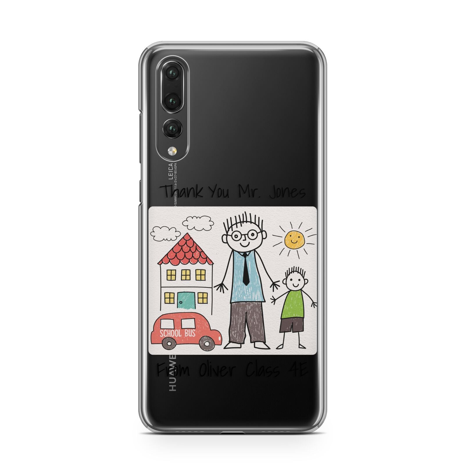 Personalised Kids Drawing Thank You Teacher Huawei P20 Pro Phone Case