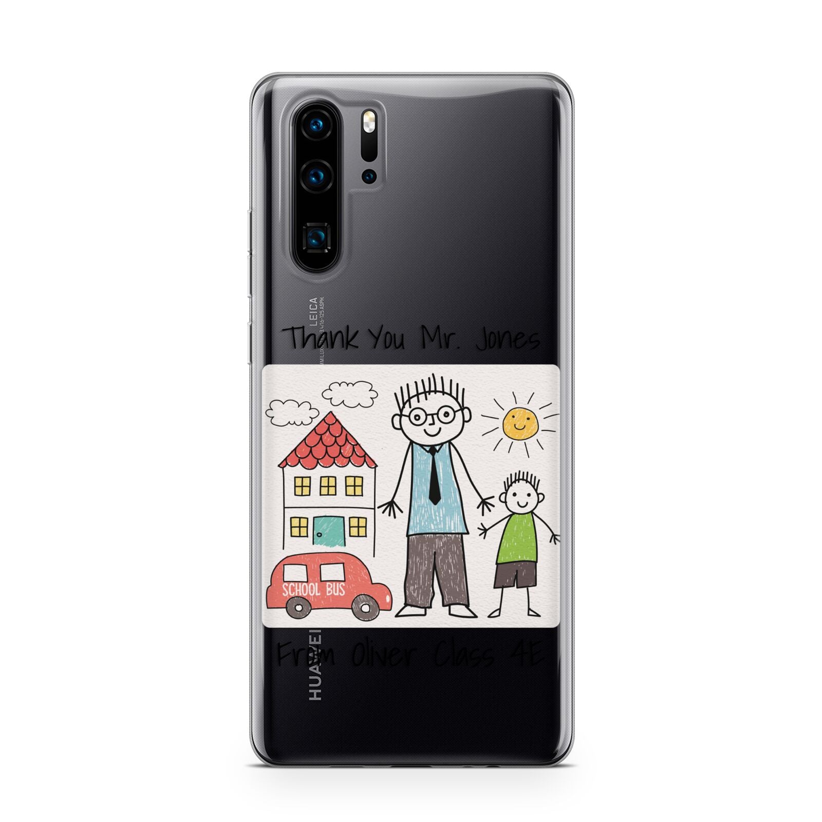 Personalised Kids Drawing Thank You Teacher Huawei P30 Pro Phone Case