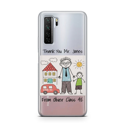 Personalised Kids Drawing Thank You Teacher Huawei P40 Lite 5G Phone Case