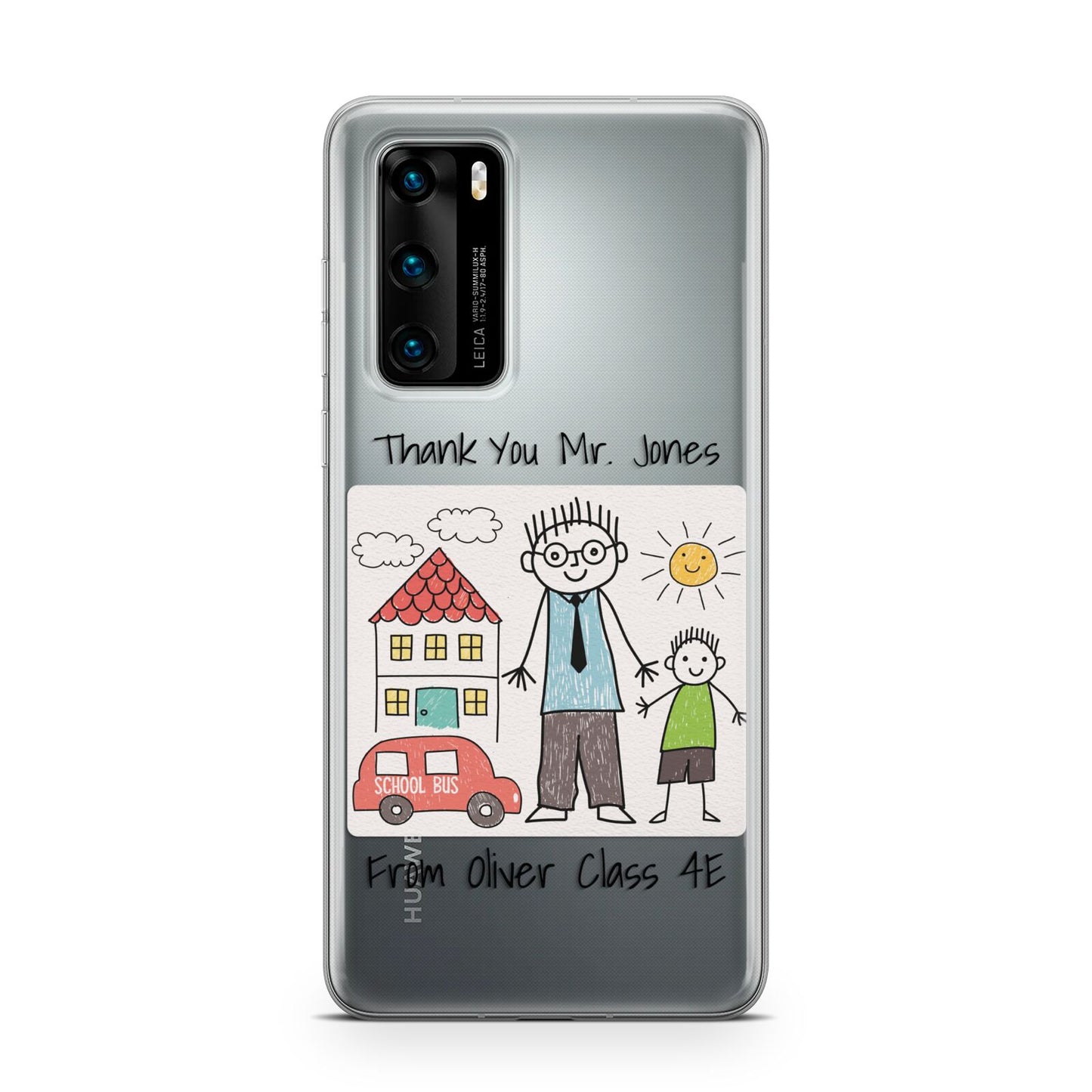 Personalised Kids Drawing Thank You Teacher Huawei P40 Phone Case