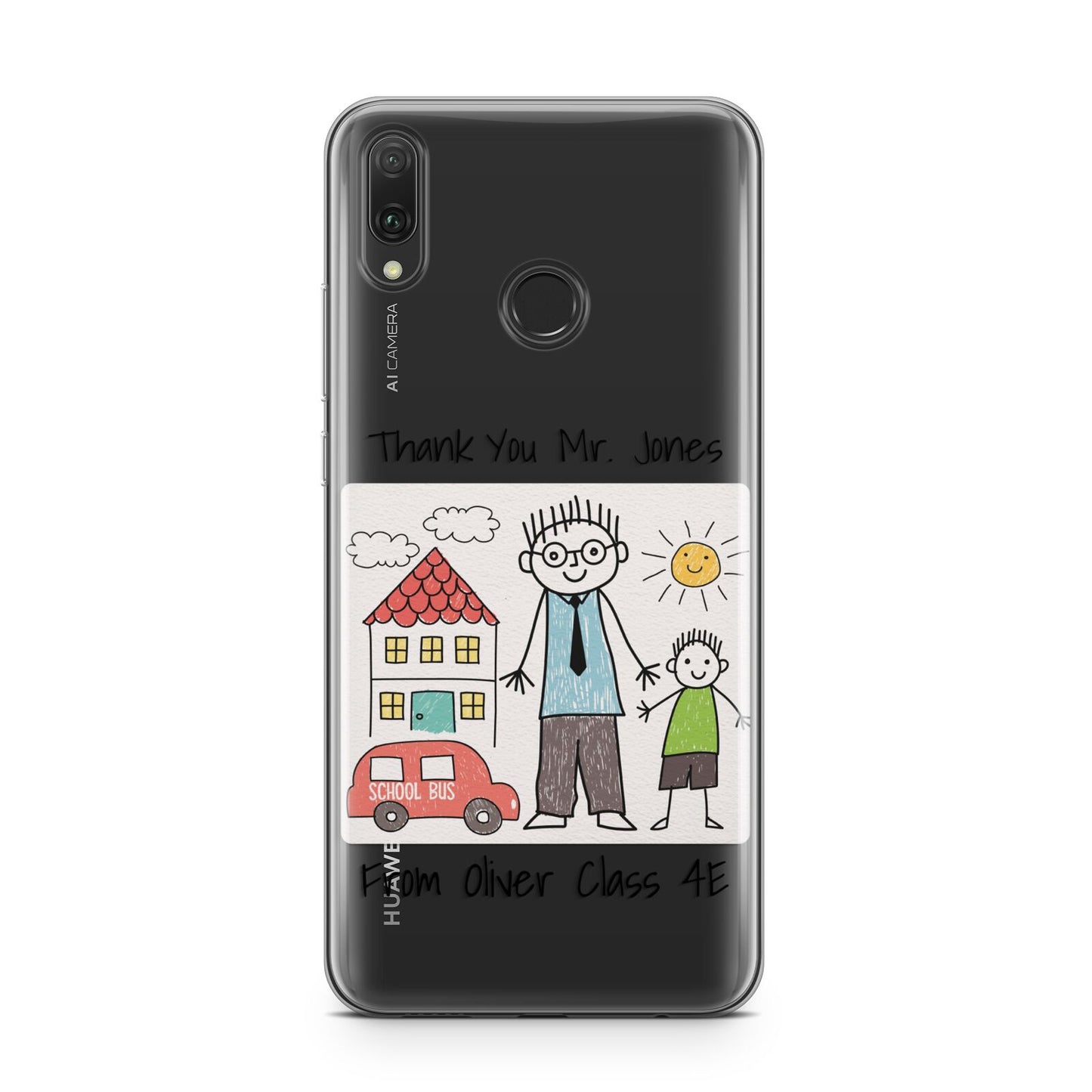 Personalised Kids Drawing Thank You Teacher Huawei Y9 2019