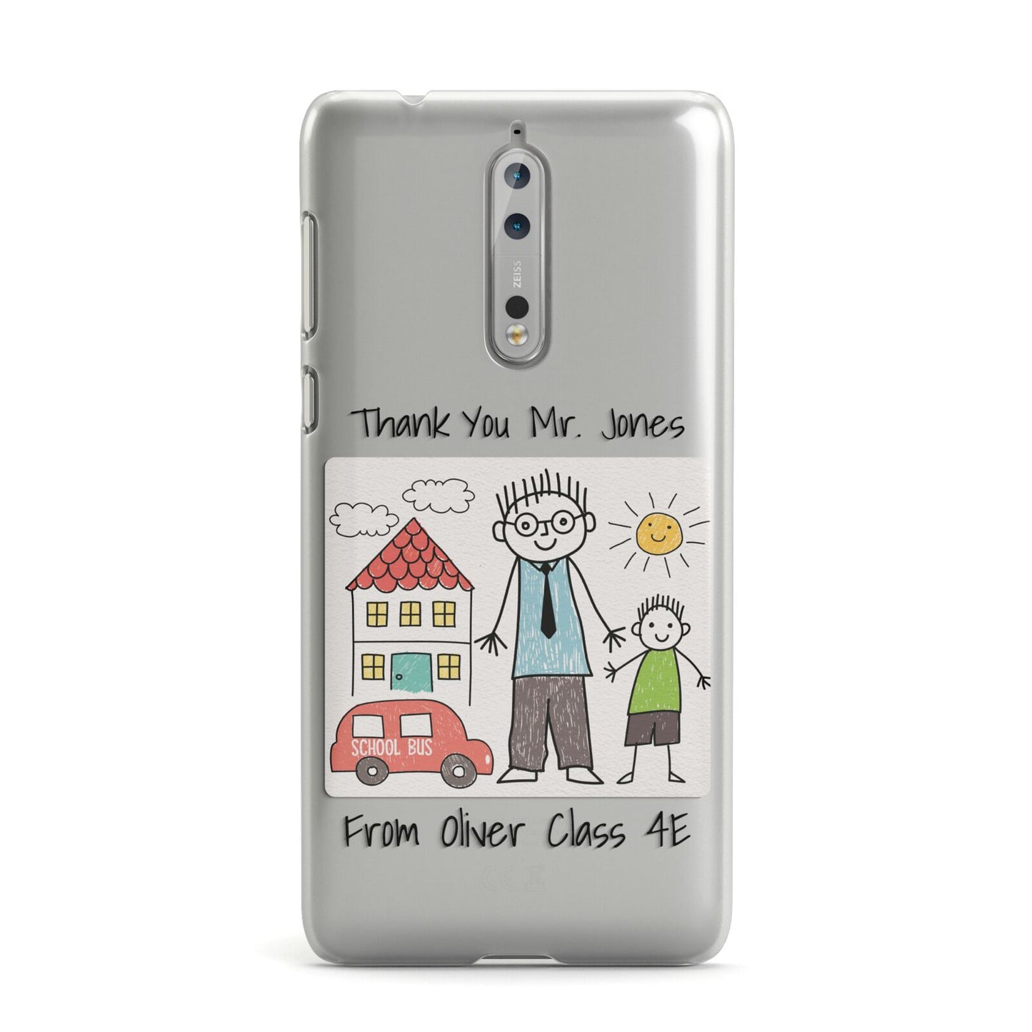 Personalised Kids Drawing Thank You Teacher Nokia Case