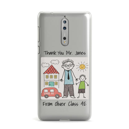 Personalised Kids Drawing Thank You Teacher Nokia Case