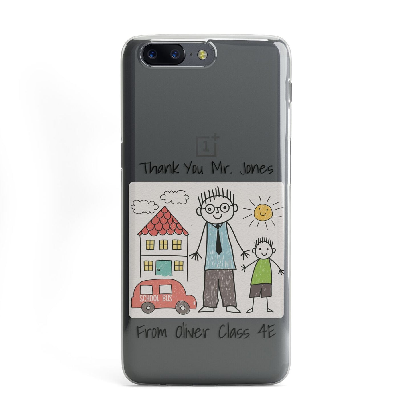 Personalised Kids Drawing Thank You Teacher OnePlus Case