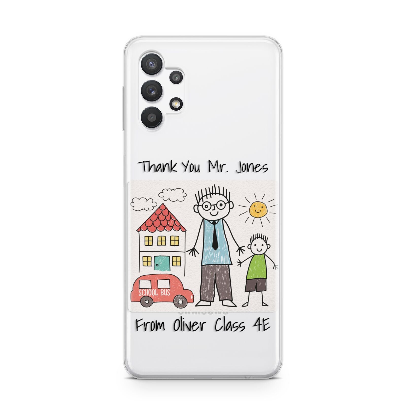 Personalised Kids Drawing Thank You Teacher Samsung A32 5G Case