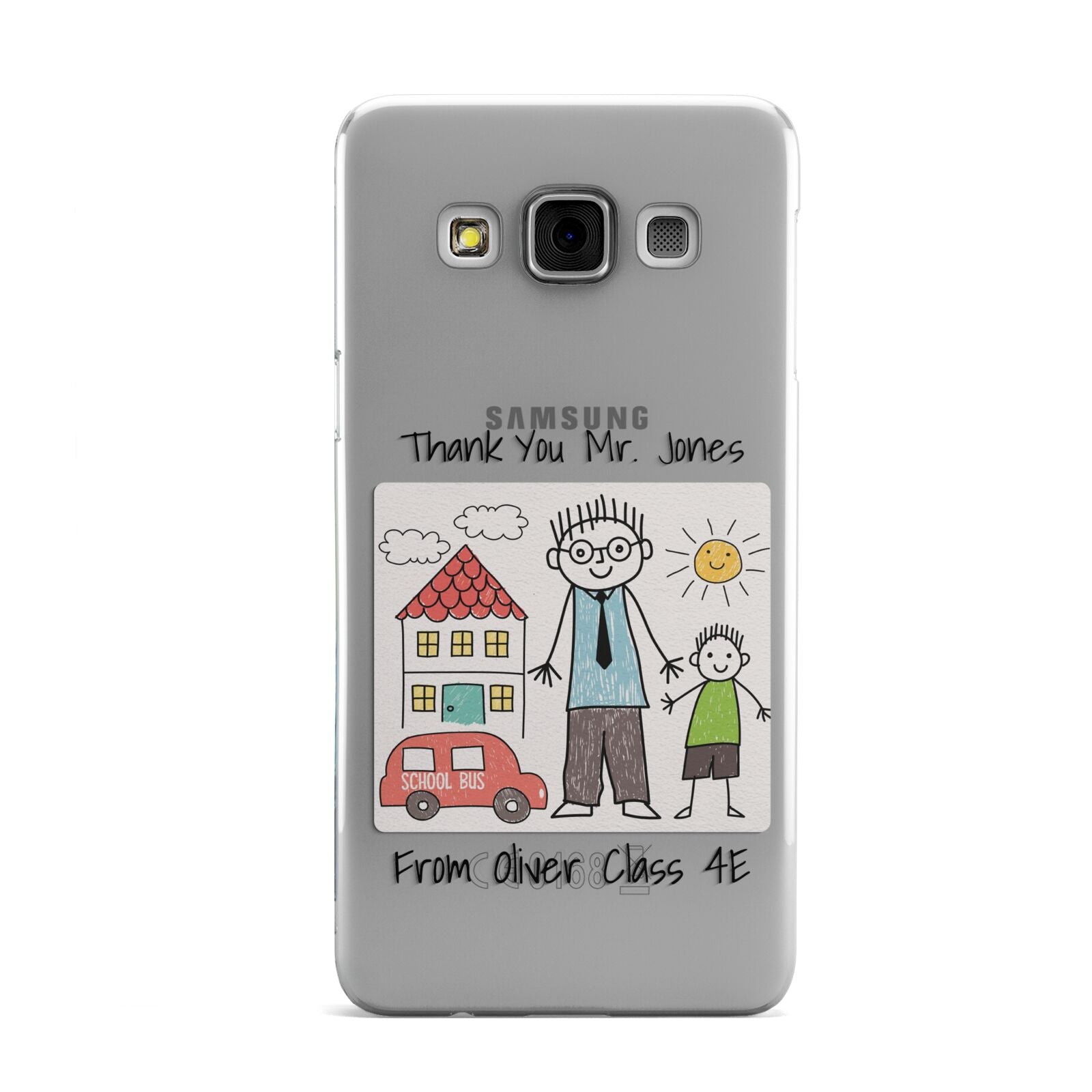 Personalised Kids Drawing Thank You Teacher Samsung Galaxy A3 Case