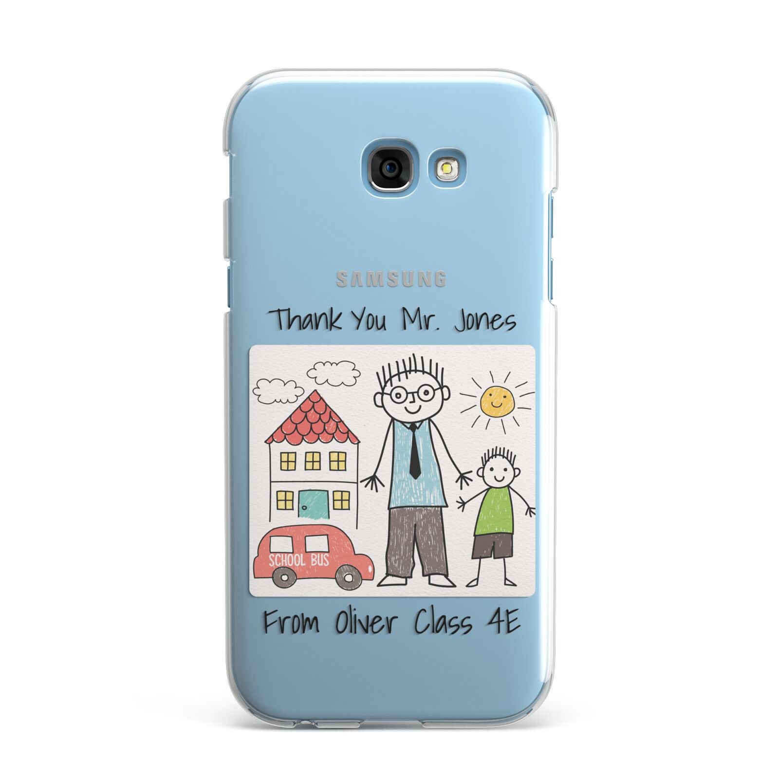 Personalised Kids Drawing Thank You Teacher Samsung Galaxy A7 2017 Case