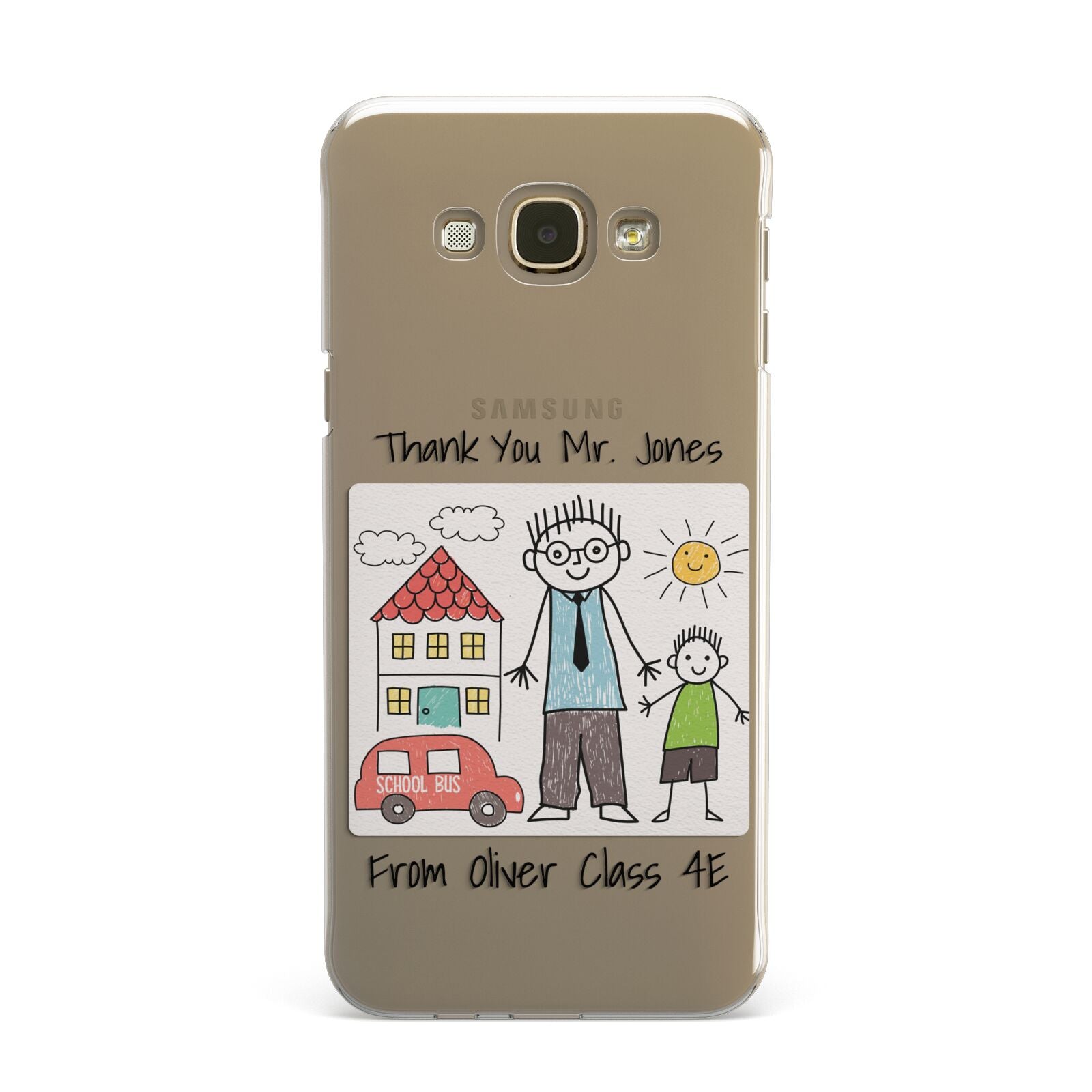 Personalised Kids Drawing Thank You Teacher Samsung Galaxy A8 Case