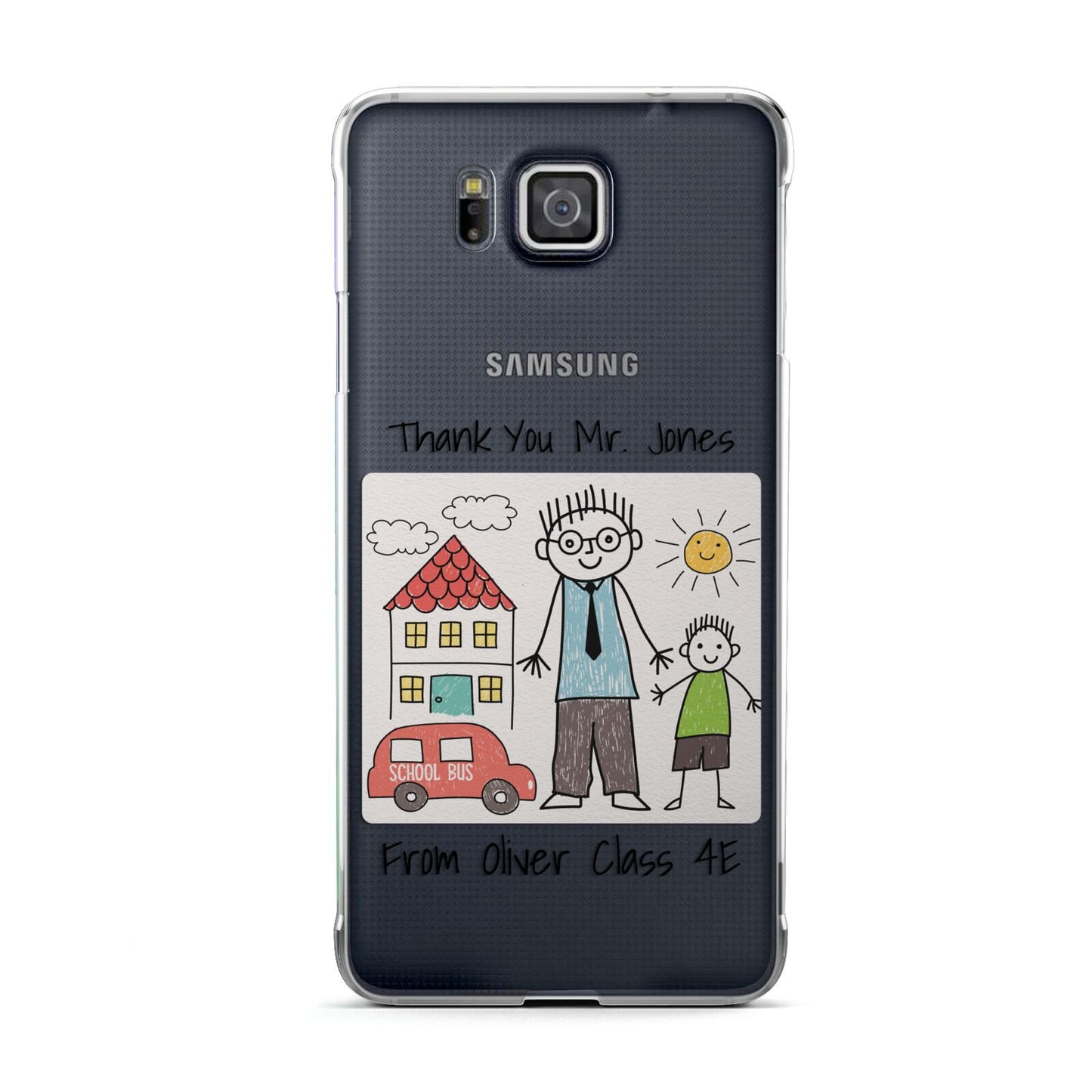 Personalised Kids Drawing Thank You Teacher Samsung Galaxy Alpha Case