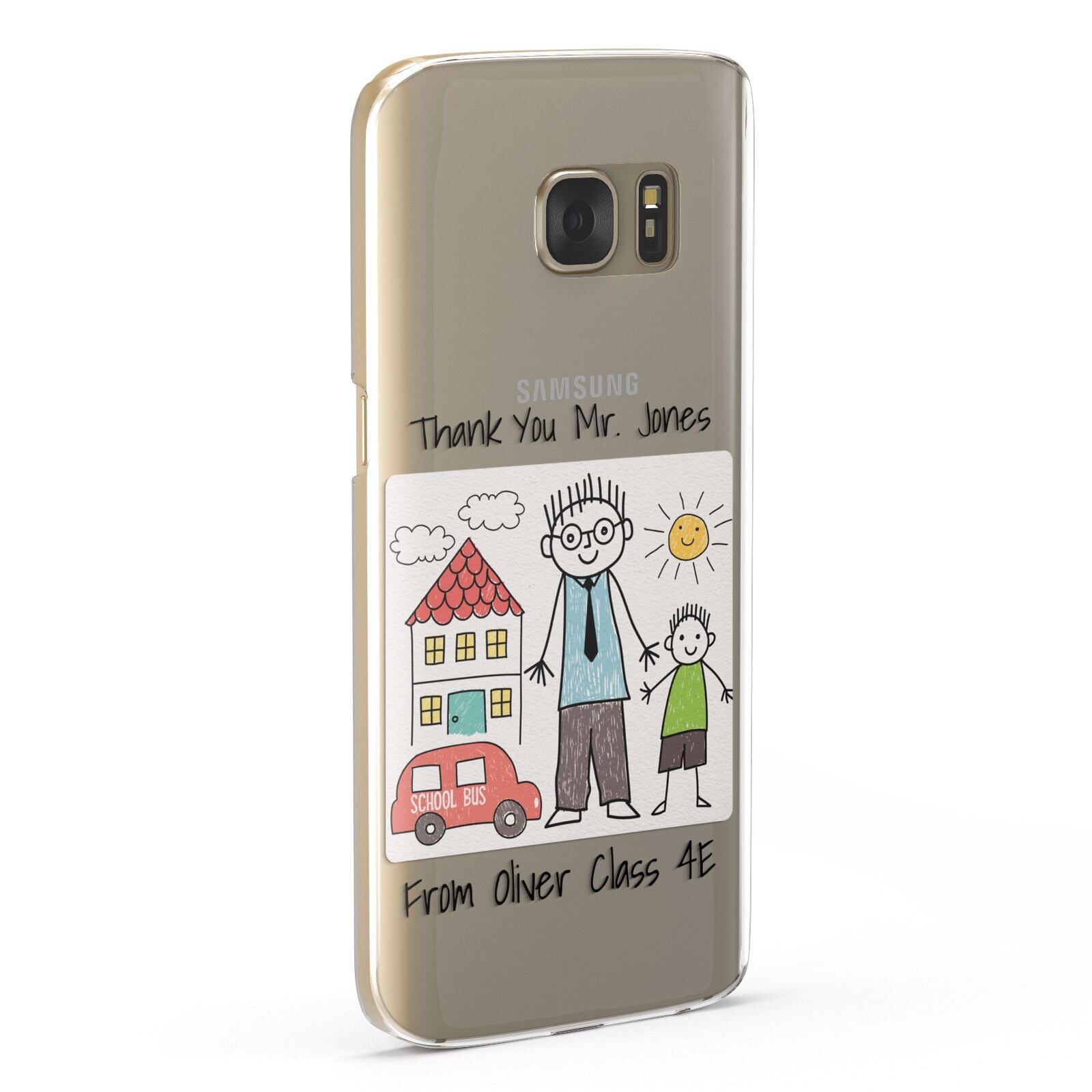 Personalised Kids Drawing Thank You Teacher Samsung Galaxy Case Fourty Five Degrees