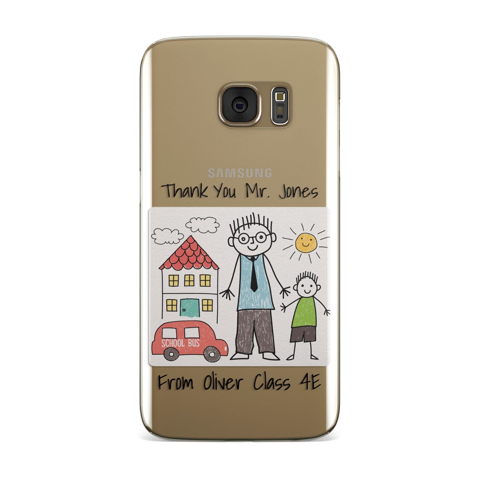 Personalised Kids Drawing Thank You Teacher Samsung Galaxy Case