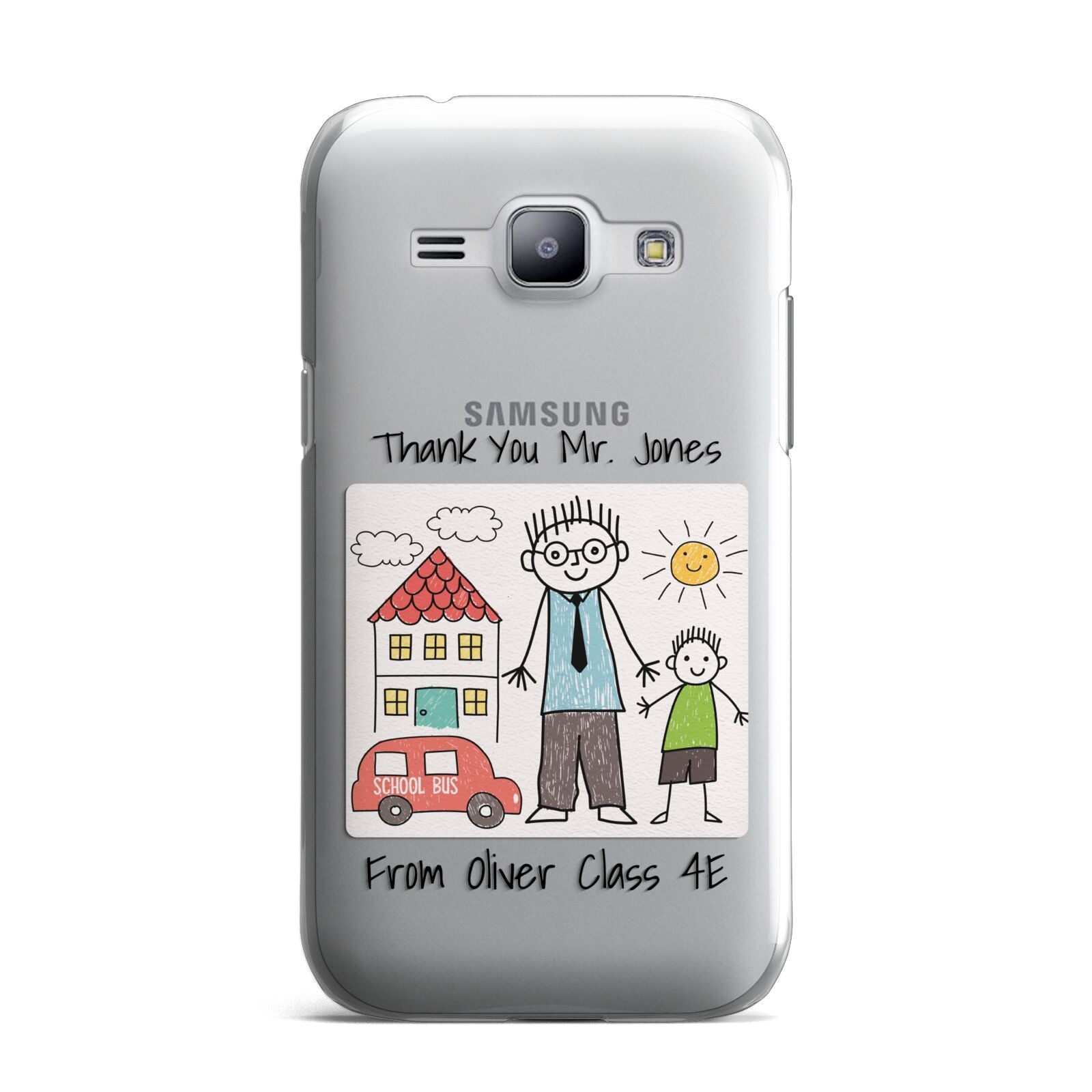 Personalised Kids Drawing Thank You Teacher Samsung Galaxy J1 2015 Case