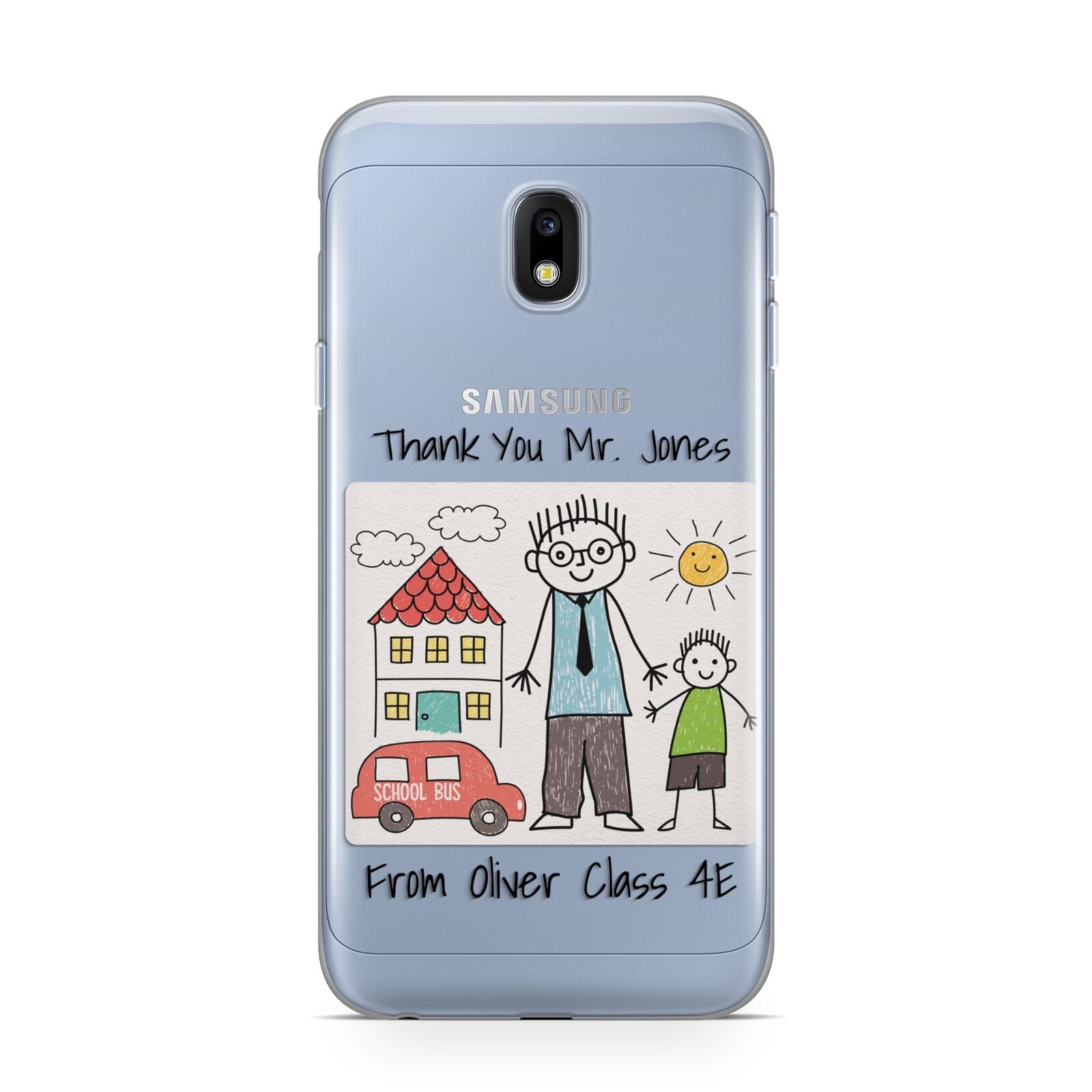 Personalised Kids Drawing Thank You Teacher Samsung Galaxy J3 2017 Case