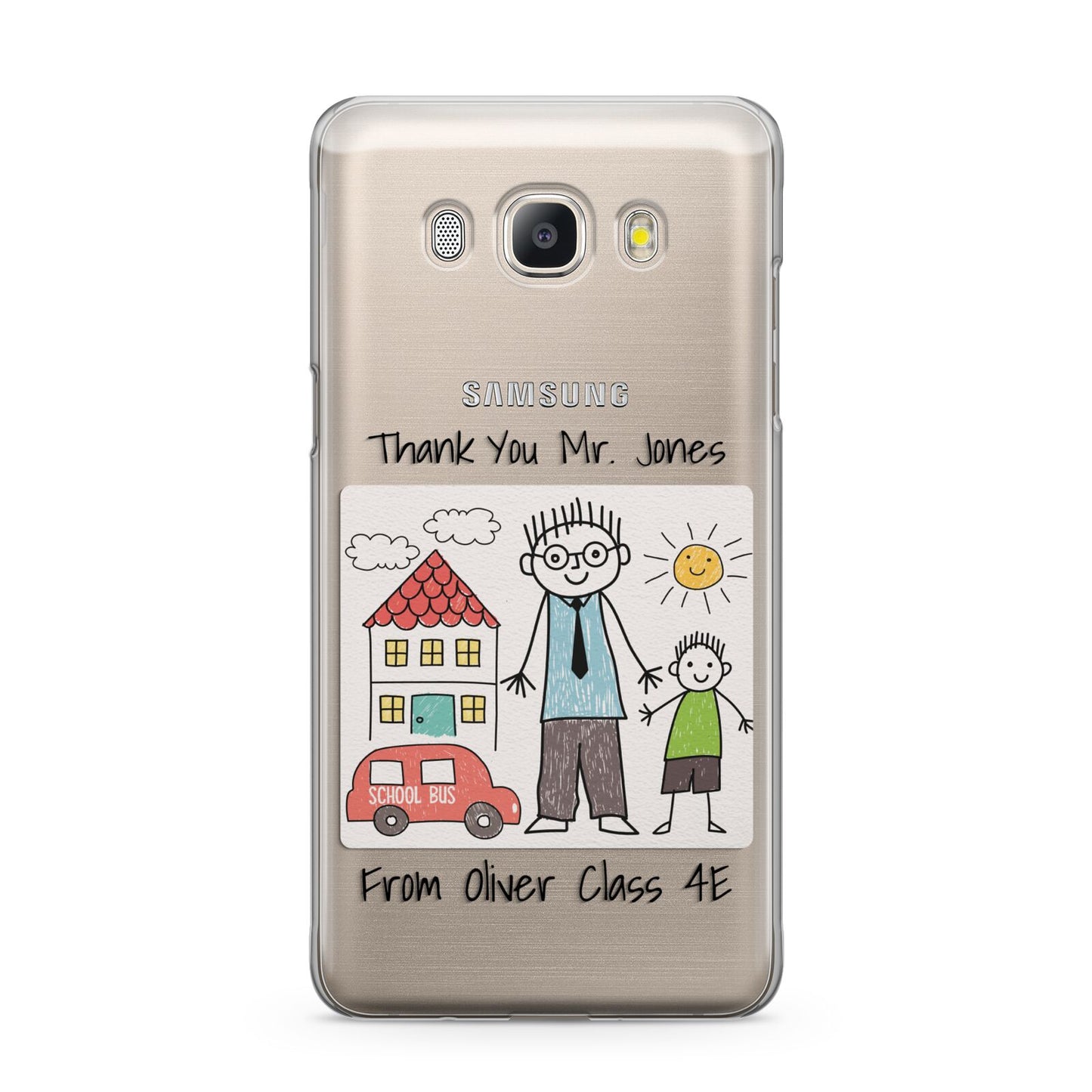 Personalised Kids Drawing Thank You Teacher Samsung Galaxy J5 2016 Case