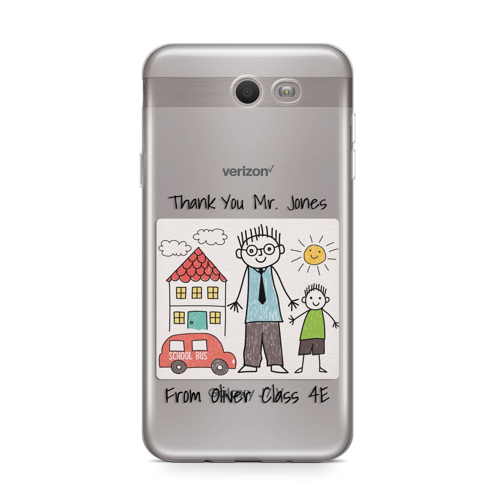 Personalised Kids Drawing Thank You Teacher Samsung Galaxy J7 2017 Case