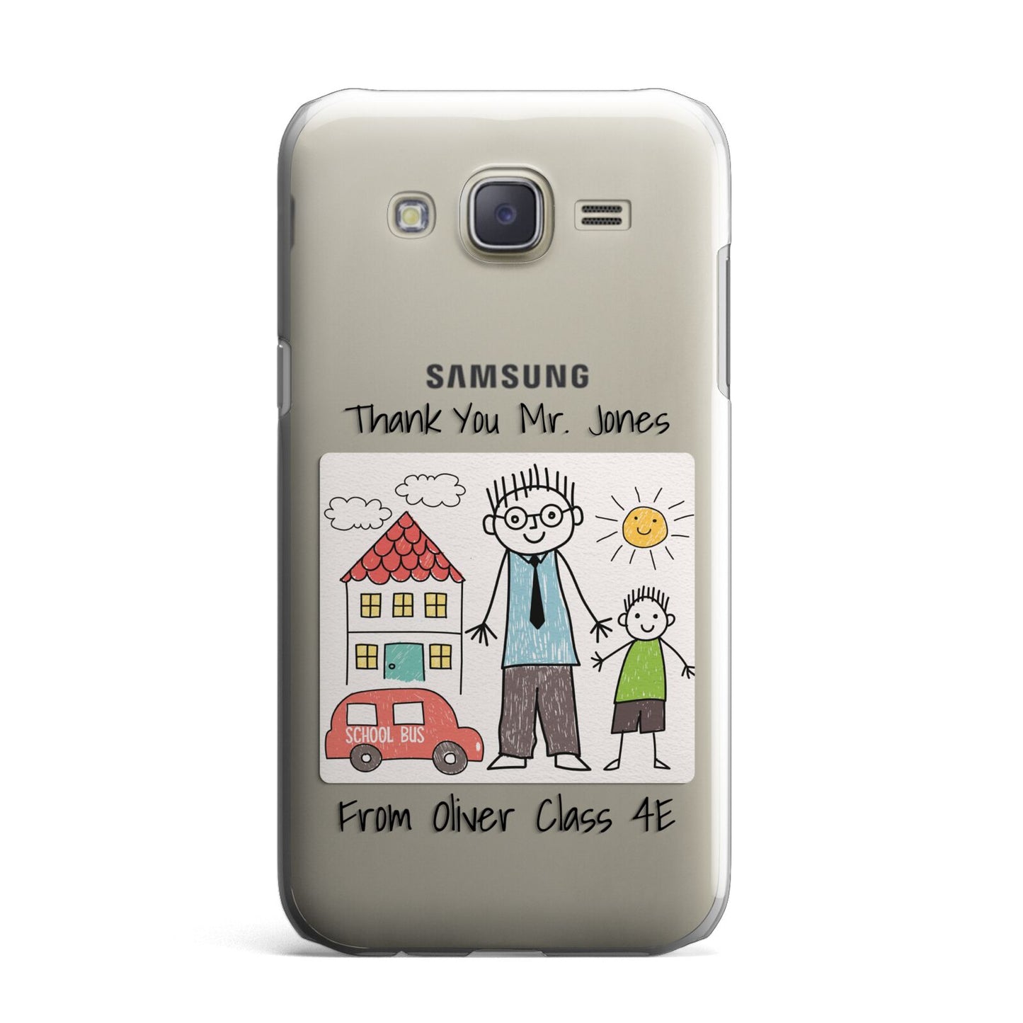 Personalised Kids Drawing Thank You Teacher Samsung Galaxy J7 Case