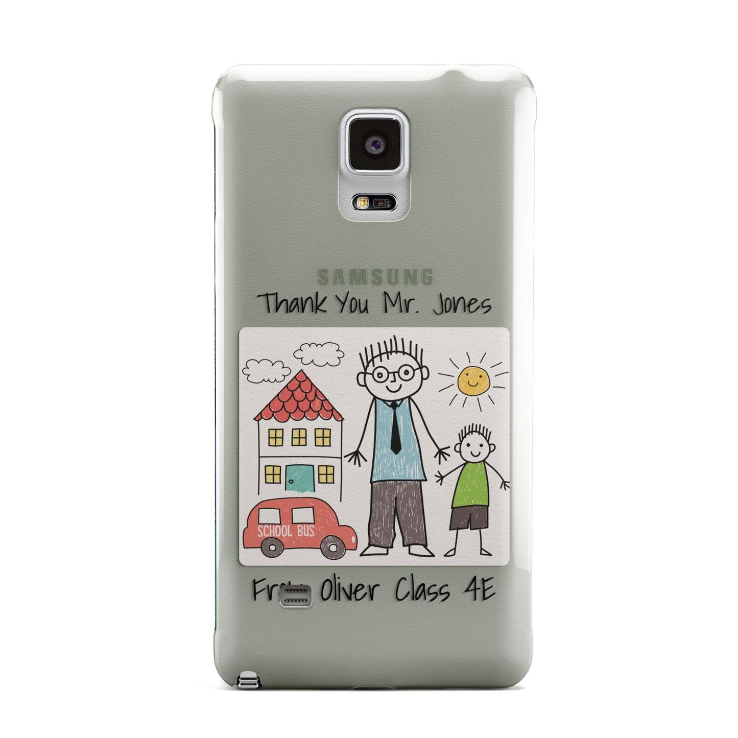 Personalised Kids Drawing Thank You Teacher Samsung Galaxy Note 4 Case