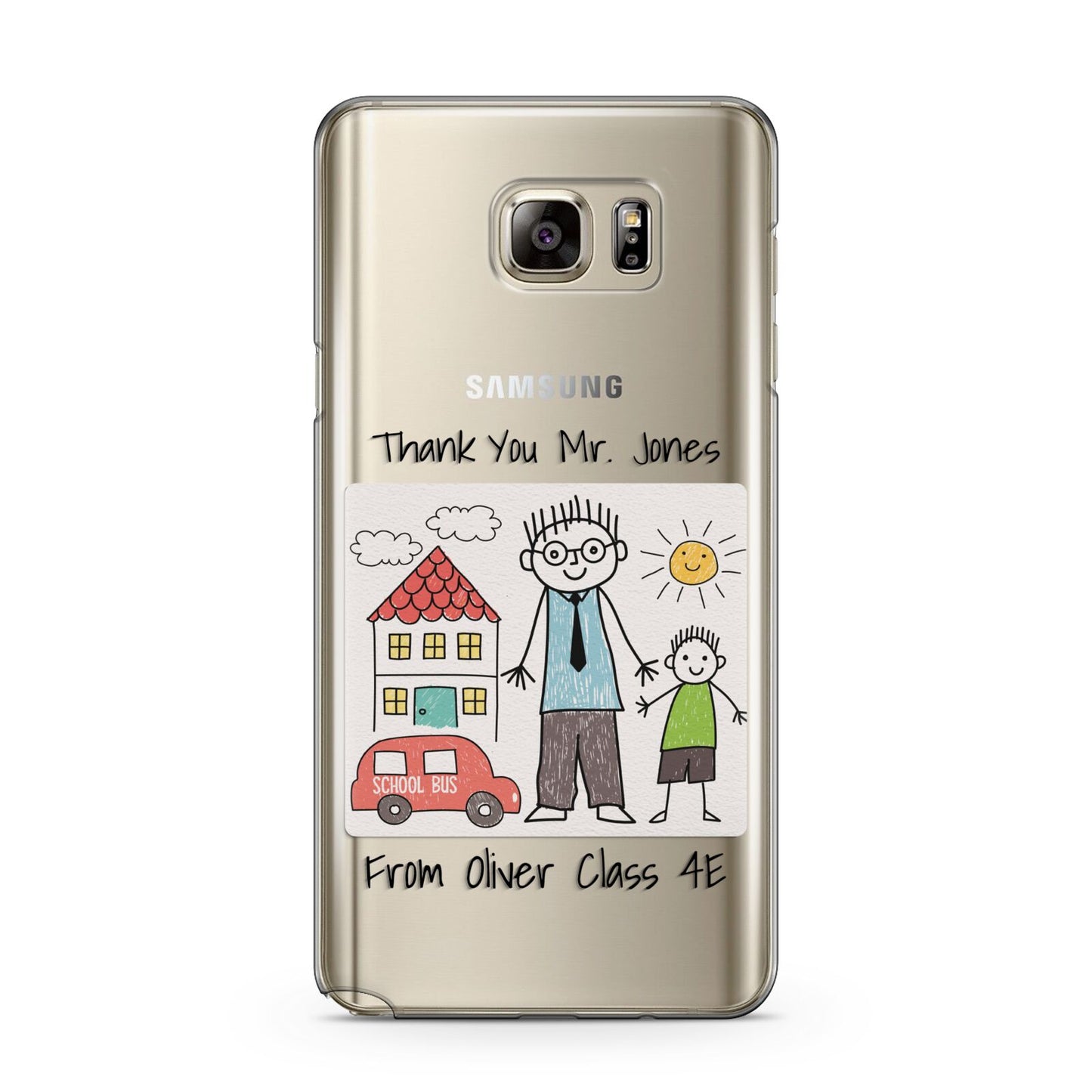 Personalised Kids Drawing Thank You Teacher Samsung Galaxy Note 5 Case