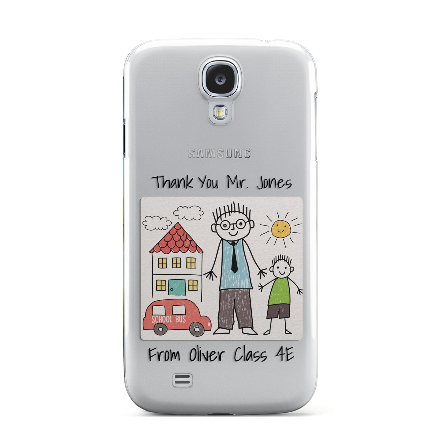 Personalised Kids Drawing Thank You Teacher Samsung Galaxy S4 Case