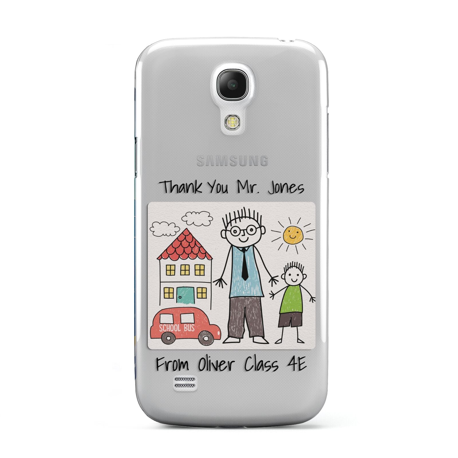 Personalised Kids Drawing Thank You Teacher Samsung Galaxy S4 Mini Case