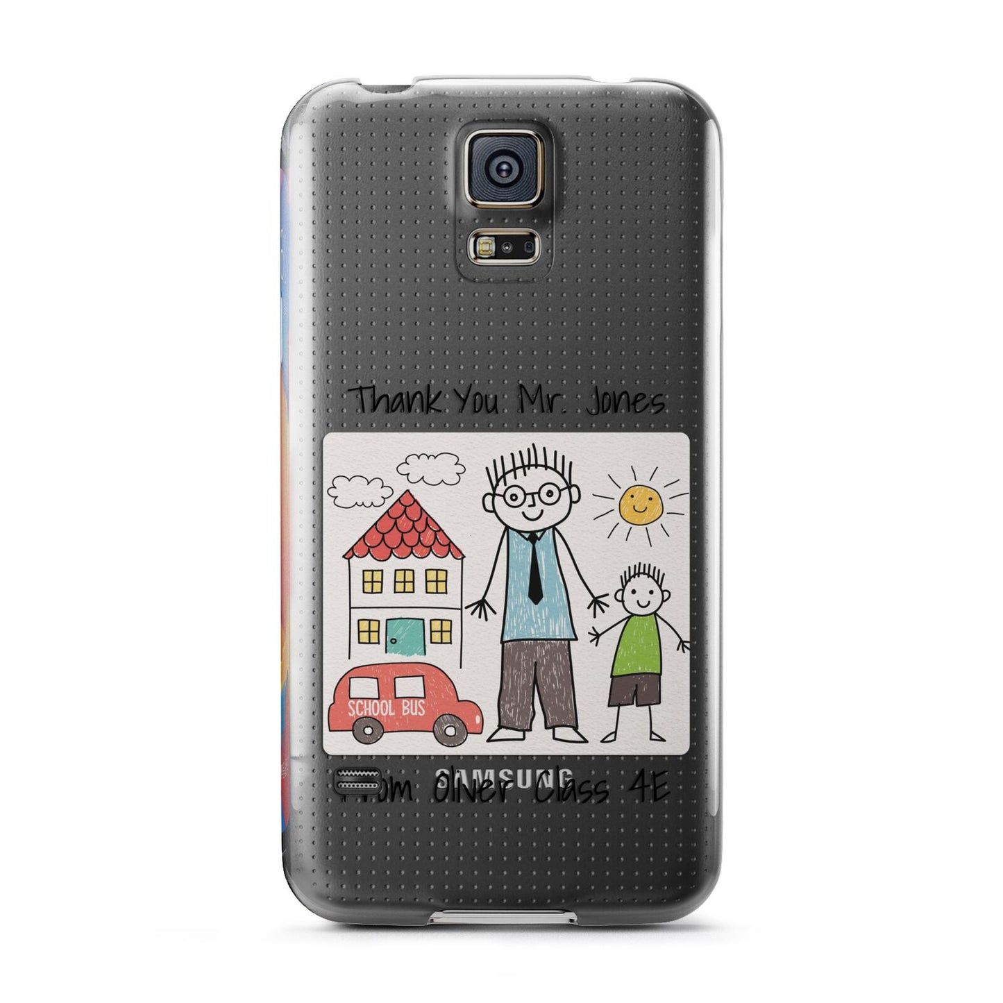 Personalised Kids Drawing Thank You Teacher Samsung Galaxy S5 Case