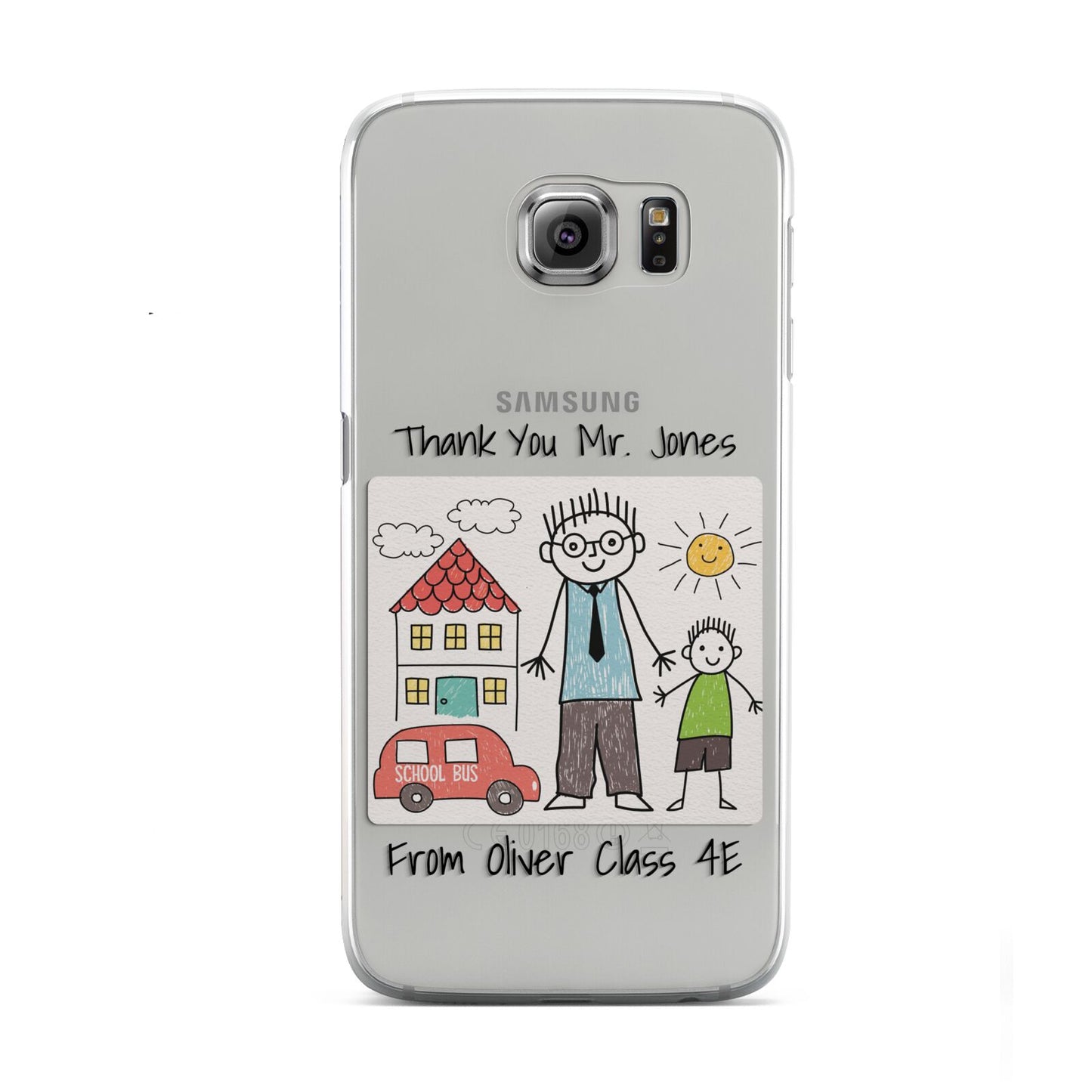 Personalised Kids Drawing Thank You Teacher Samsung Galaxy S6 Case