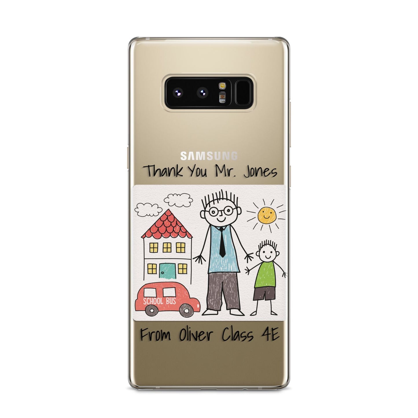 Personalised Kids Drawing Thank You Teacher Samsung Galaxy S8 Case