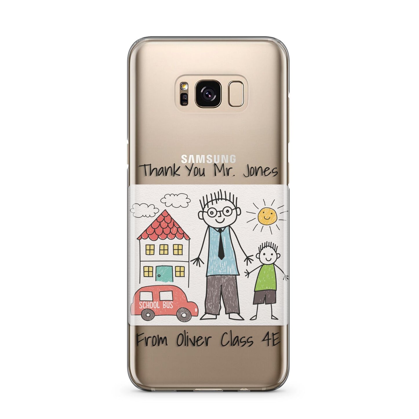 Personalised Kids Drawing Thank You Teacher Samsung Galaxy S8 Plus Case